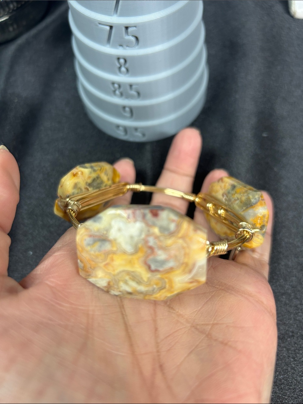 Bourbon and Bowties features natural stone slices set in Gold-Tone Wire - Picture 5 of 5